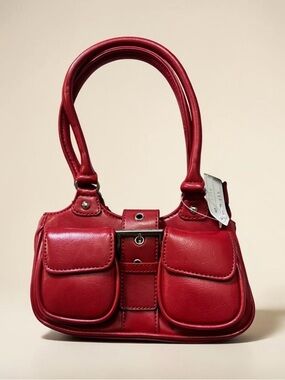 Red Women’s Vegan Leather Shoulder Bag